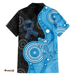 Australia Autism Awareness Month Hawaiian Shirt Indigenous Lizard With Blue Ribbon LT14