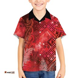 Aotearoa Taniko Matariki Hawaiian Shirt Cosmic Red LT7