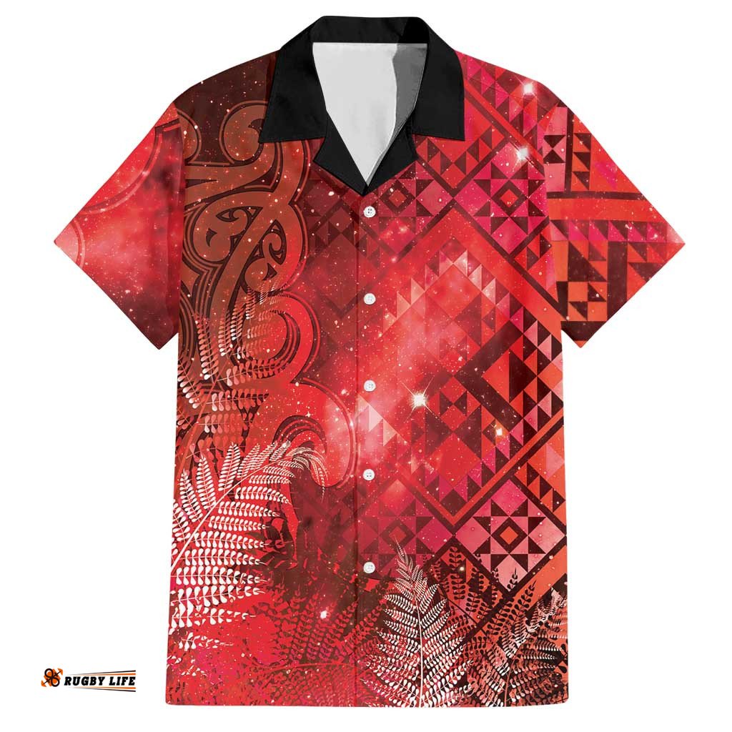 Aotearoa Taniko Matariki Hawaiian Shirt Cosmic Red LT7