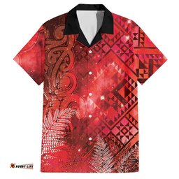 Aotearoa Taniko Matariki Hawaiian Shirt Cosmic Red LT7