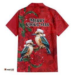 Aussie Kokaburra Waratah Christmas Hawaiian Shirt Aboriginal Dots Painting LT9