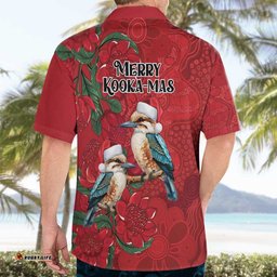 Aussie Kokaburra Waratah Christmas Hawaiian Shirt Aboriginal Dots Painting LT9