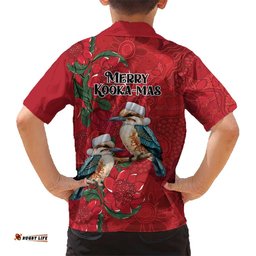 Aussie Kokaburra Waratah Christmas Hawaiian Shirt Aboriginal Dots Painting LT9