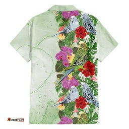 Aussie Budgies Blue And Green Tropical Birds Hawaiian Shirt LT9