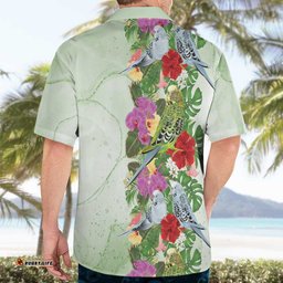 Aussie Budgies Blue And Green Tropical Birds Hawaiian Shirt LT9