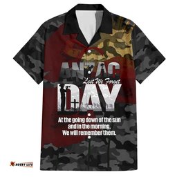 Australia ANZAC Day Hawaiian Shirt We Will Remember Them Poppy Camouflage LT14