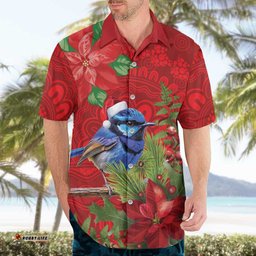 Aussie Superb Fairywren Bird Hawaiian Shirt Aboriginal Inspired Christmas LT9