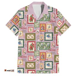 Aussie Birds Christmas La La Land Hawaiian Shirt Pink Vintage Stamp Edition LT9