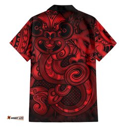 Aotearoa Maori Hei Tiki Hawaiian Shirt Whero Kowhaiwhai Puhoro Motif LT9