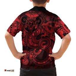 Aotearoa Maori Hei Tiki Hawaiian Shirt Whero Kowhaiwhai Puhoro Motif LT9