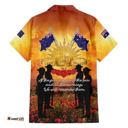 ANZAC Day Hawaiian Shirt Remembrance Tribute Soldiers And Poppy Field LT05