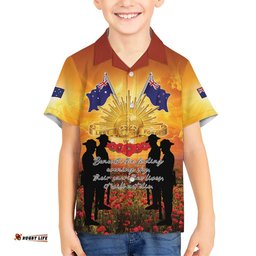ANZAC Day Hawaiian Shirt Remembrance Tribute Soldiers And Poppy Field LT05