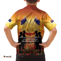 ANZAC Day Hawaiian Shirt Remembrance Tribute Soldiers And Poppy Field LT05