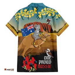26 January One Proud Aussie Hawaiian Shirt Kangaroo and Koala Happy Australia Day LT9
