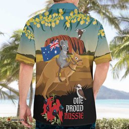 26 January One Proud Aussie Hawaiian Shirt Kangaroo and Koala Happy Australia Day LT9