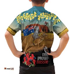 26 January One Proud Aussie Hawaiian Shirt Kangaroo and Koala Happy Australia Day LT9