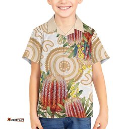 Australia Banksia Hawaiian Shirt Aussie Native Flowers Indigenous Art LT14