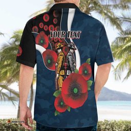 Carlton Blues ANZAC Personalised Hawaiian Shirt Lest We Forget Poppy Camo LT9
