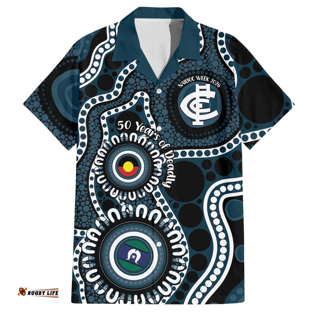 Carlton NAIDOC Week 2026 Personalised Hawaiian Shirt 50 Years of Deadly Aboriginal Art LT14