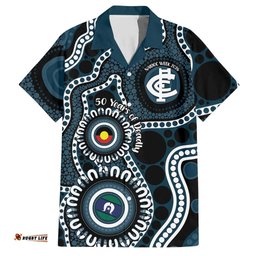 Carlton NAIDOC Week 2026 Personalised Hawaiian Shirt 50 Years of Deadly Aboriginal Art LT14