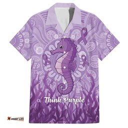 Australia Epilepsy Awareness Hawaiian Shirt Seahorse Think Purple Ribbon Aboriginal LT14