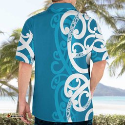 Azure Blue Maori Hawaiian Shirt Koru Kowhaiwhai LT7
