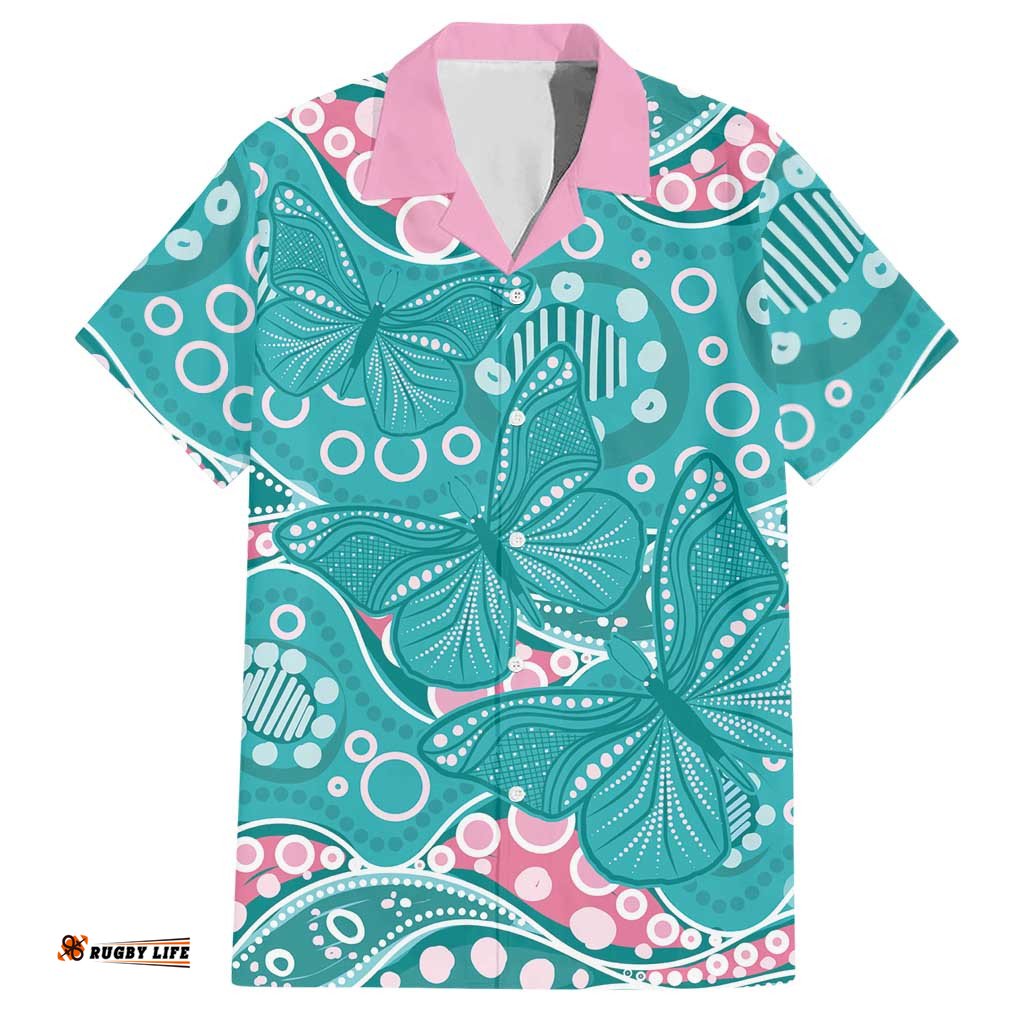 Australia Hereditary Cancer Awareness Hawaiian Shirt Aboriginal Butterflies LT7