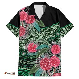Australia Hakea Hawaiian Shirt Aussie Native Flowers Indigenous Art LT14