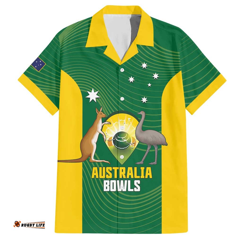 Custom Bowls Australia Hawaiian Shirt National Color Curve Sporty LT14
