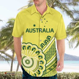 Custom Cricket Aussie Pride Hawaiian Shirt Aboriginal Dot Art Cricket LT9