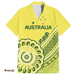 Custom Cricket Aussie Pride Hawaiian Shirt Aboriginal Dot Art Cricket LT9