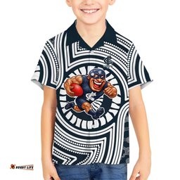 Carlton Football Club Hawaiian Shirt Indigenous Monochrome Dot Art Mascot Style TS04