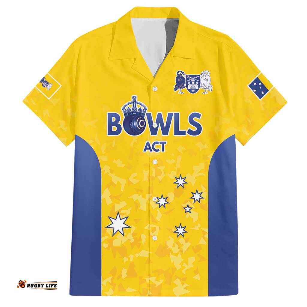 Australian ACT Lawn Bowls Custom Hawaiian Shirt Aussie Minimalist Style LT9