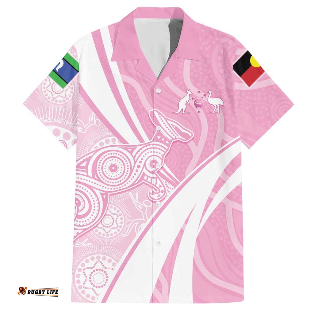 Australia Bowls Personalised Indigenous Pink Round Hawaiian Shirt LT7