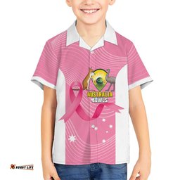 Custom Bowls Australia Breast Cancer Hawaiian Shirt Pink Ribbon Aussie Map With Kangaroo Emu LT14