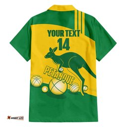 Custom Australia Petanque Hawaiian Shirt Aussie Kangaroo Bouleroos National Color LT14