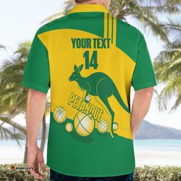 Custom Australia Petanque Hawaiian Shirt Aussie Kangaroo Bouleroos National Color LT14