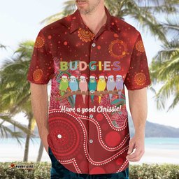 Australia Budgerigar Christmas Personalised Hawaiian Shirt Budgies Hakea Have A Good Chrissie LT14