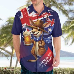 Australia Day Kangaroo Flag Hawaiian Shirt Aussie Aussie Aussie Oi Oi Oi LT9