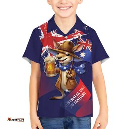 Australia Day Kangaroo Flag Hawaiian Shirt Aussie Aussie Aussie Oi Oi Oi LT9