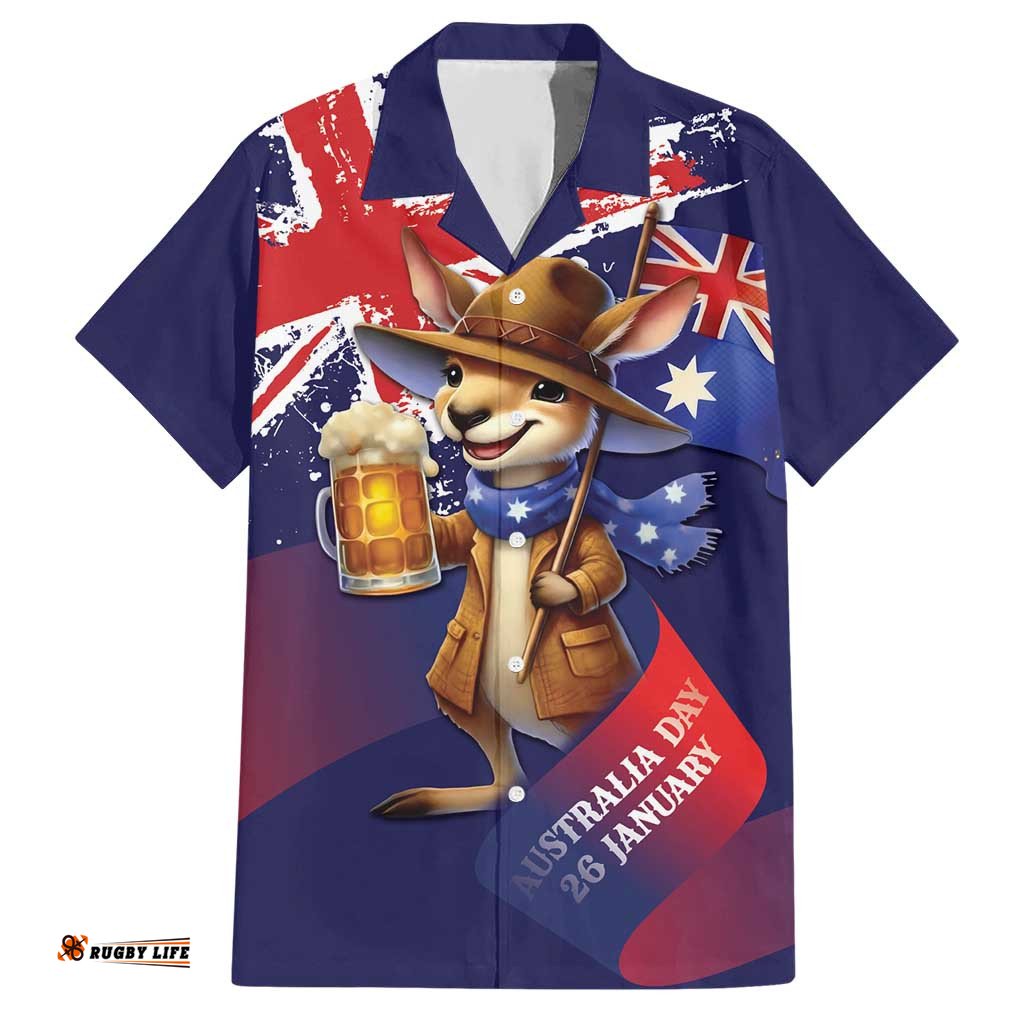 Australia Day Kangaroo Flag Hawaiian Shirt Aussie Aussie Aussie Oi Oi Oi LT9
