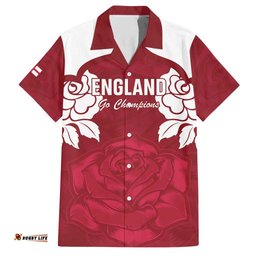 Custom England Rugby 2025 Hawaiian Shirt Go Champions Red Rose LT14