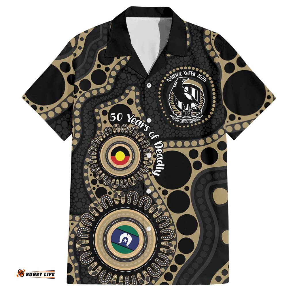 Collingwood NAIDOC Week 2026 Personalised Hawaiian Shirt 50 Years of Deadly Aboriginal Art LT14