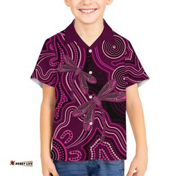 Australia Breast Cancer Awareness Hawaiian Shirt Pink Dragonflies Aboriginal Art LT14