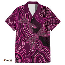 Australia Breast Cancer Awareness Hawaiian Shirt Pink Dragonflies Aboriginal Art LT14