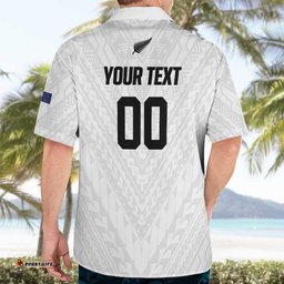 Custom Football New Zealand Hawaiian Shirt Aotearoa United White Version LT01