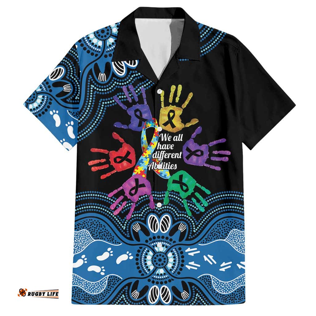 Autism Awareness Australia Indigenous Hawaiian Shirt We All Have Different Abilities LT14