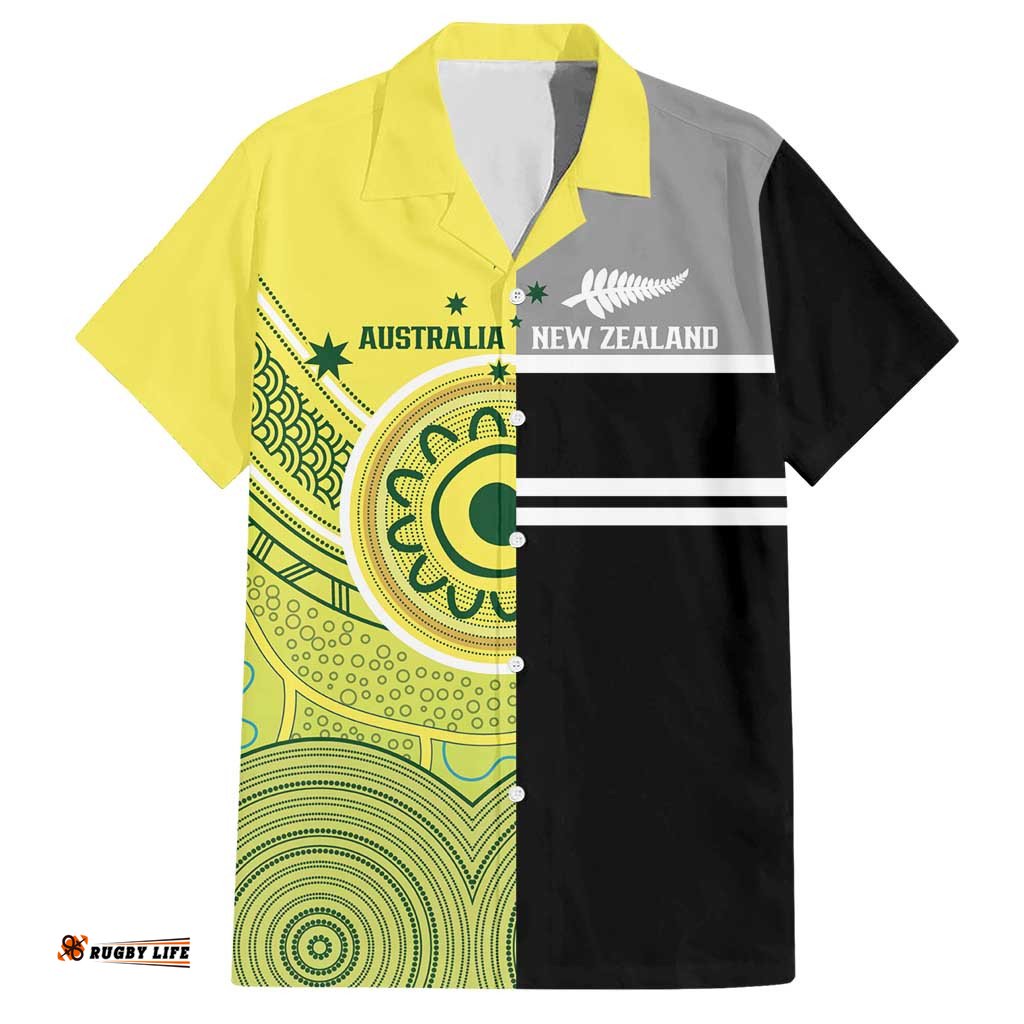 Custom Cricket AUNZ Spirit Hawaiian Shirt Aussie New Zealand Retro Edition LT9