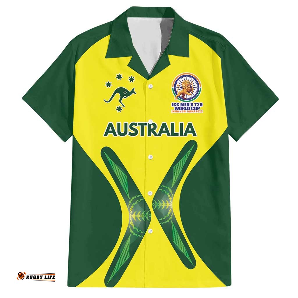 Custom Australia Cricket Spirit 2026 Hawaiian Shirt World T20 Edition LT9