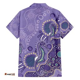 Australia Epilepsy Awareness Hawaiian Shirt Aboriginal Purple Ribbon with Seahorse LT7